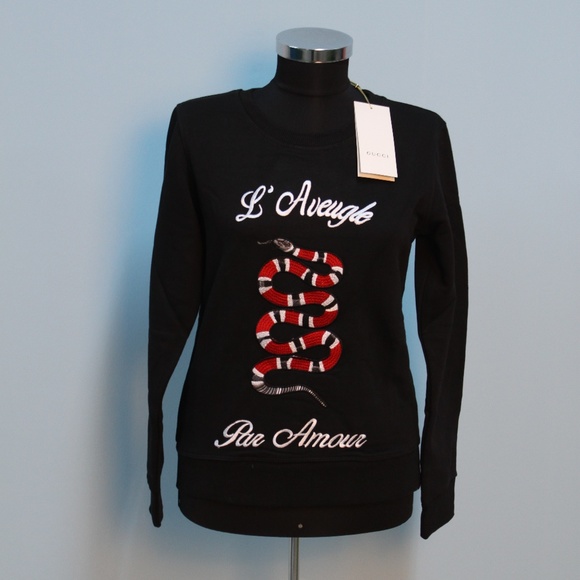 Tops - Gucci L' Aveugle Par Amour Snake Embroidered Sweat Tops - Gucci L' Aveugle Par Amour Snake Embroidered Sweat
